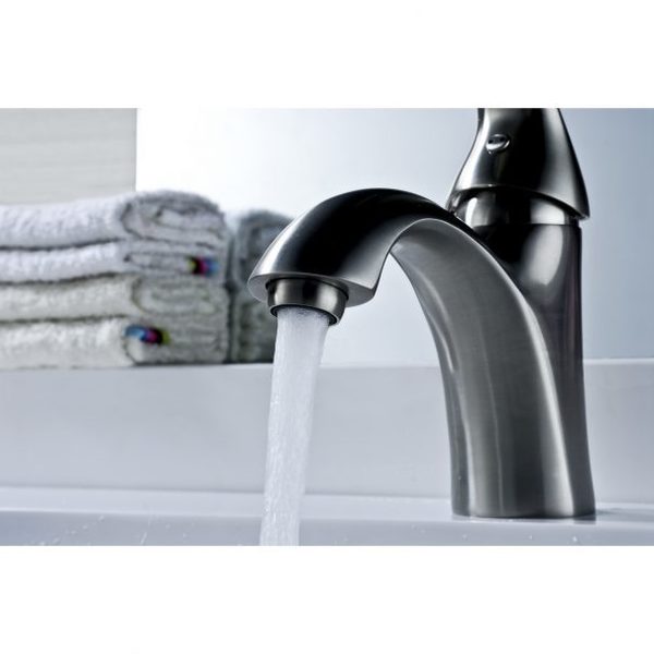 Anzzi Clavier Single-Handle Mid-Arc Bathroom Faucet in Brushed Nickel L-AZ011BN